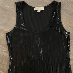 MICHAEL Michael Kors Black Sequin Tank Top, Size Small